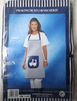 x16) NEU Küchenschürze , Schürze mit Gänsen , blau , Kochschürze , Haushaltsschürze - Garbsen