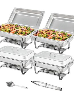 Edelstahl Warmhaltebehälter Speisenwärmer 4x7,5L 4 Stk. Chafing Dish Set Catering Imbiss Restaurant Gastro Hotel Kantine - Wuppertal