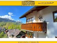 3,5-Zimmer-Wohnung -Haus im Haus- ca. 130 m², erhöhte Lage, EG+DG, 2 Balkone, 2 Bäder 2 Carports - Garmisch-Partenkirchen
