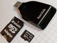 MicroSDXC 64GB Speicherkarte Verbatim Premium, Kartenleser SanDisk, SD Laufwerk, USB 3.0 Typ A, schwarz - mit einer Datenübertragung von bis zu 90MB/s, inklusive SD-Adapter - Fürth