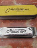 Vintage HOHNER CHROMONICA II, De Luxe, a'440, Stimmlage C, 12 Loch in 8810
