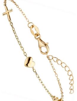 JOBO Armband Glaube Liebe Hoffnung, 925 Silber vergoldet 19 cm