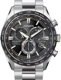 Citizen Funkchronograph CB5947-80E, Armbanduhr, Herrenuhr, Solar, Titan, Datum, Stoppfunktion