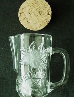 Edles Glaskännchen mit Korkdeckel, ca. 350 ml, Vintage! - Hürth
