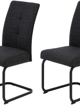 HELA Freischwinger Freischwinger TOLEDO mit Komfortsitz, gepolstert, Bezug Microfaser (Set, 2 St), Esszimmerstuhl, pflegeleicht, Vierkantrohrgestell pulverbeschichtet