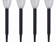 Luxform Gartenleuchte Solar-Gartenlampe Montpellier - 4 Stück, LED fest integriert, Aus Kunststoff gefertigt