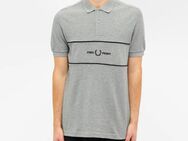 Fred Perry - Poloshirt mit besticktem Einsatz - Grau - Gr. XXL - Neu - Logo - Krefeld