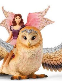 Schleich® Spielfigur BAYALA®, Elfe auf Glitzer-Eule V2 (70789)