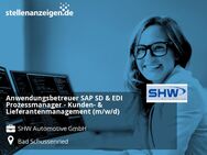 Anwendungsbetreuer SAP SD & EDI Prozessmanager - Kunden- & Lieferantenmanagement (m/w/d) - Bad Schussenried