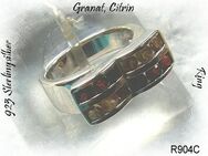 Ring 925 Silber, Granat, Citrin - Stemmen