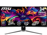 MSI MPG 341CQPX QD Curved-Gaming-OLED-Monitor (86,8 cm/34 ", 3440 x 1440 px, UWQHD, 0,03 ms Reaktionszeit, 240 Hz, OLED, 3 Jahre Herstellergarantie, höhenverstellbar, USB-C)