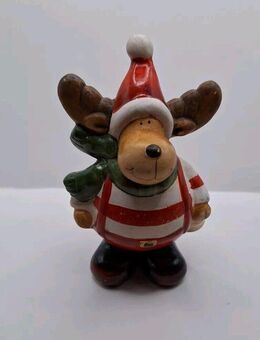 Elch, Weihnachtselch, Figur modern, 13cm hoch, Weihnachten Christmas Keramik 5cm - Essen