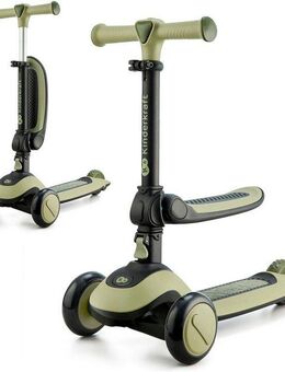 Kinderkraft Tretroller HALLEY, für Kinder, mit Bremse und leuchtenden Vorderrädern