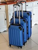 3 Stück 3er Koffer Set Kofferset Reisekoffer Trolley Rollkoffer Gepäck ABS Zwillingsrollen Hartschale in 13581