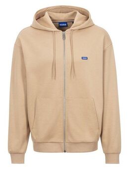 HUGO Blue Kapuzensweatjacke Nadarasi mit Logo-Badge