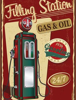 Schönes Blechschild Filling Station Tankstelle 20x30 cm - Hamburg