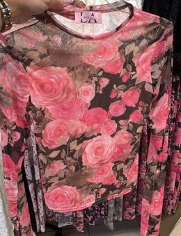 Neu Langarm Shirt LaMilla Rosen floral rosa pink schwarz Gr. S/M - Beilngries