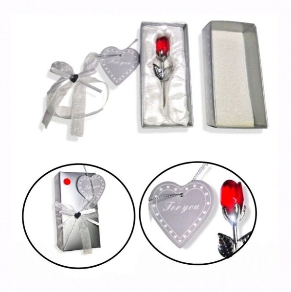Geschenkidee Glas Rose Rot mit Box Liebesgeschenk Valentinstag Geburtstag Liebe 11,90 €* - Villingen-Schwenningen