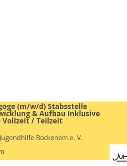 Sozialpädagoge (m/w/d) Stabsstelle Projektentwicklung & Aufbau Inklusive Jugendhilfe Vollzeit / Teilzeit - Bockenem