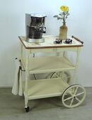 Alter Servierwagen, Kaffeewagen, Mobile Küchenanrichte 3 Ebenen in Cremeweiß UNIKAT in 53489