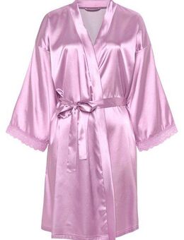 Vivance Dreams Kimono, Kurzform, Satin, Kimono-Kragen, Gürtel, mit Spitzeneinsätzen