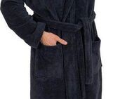 Wewo fashion Herrenbademantel ideal für Sauna & Spa, Hotelbademantel, Morgenmantel, Langform, Baumwoll-Mix, Kapuze, Gürtel, mit Kapuze, lang