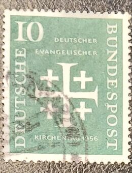 Briefmarke Deutscher evangelischer Kirchentag1956, 10 Pfennig - Leverkusen