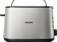 Philips Toaster HD2650/90, 2 kurze Schlitze, für 2 Scheiben, 950 W, integrierter Brötchenaufsatz und 8 Bräunungsstufen, edelstahl