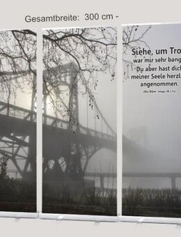 Roll-Up Display "KW-Brücke im Nebel" - Als Trauerfeier-Deko Trauerhalle, Bestatter, Bestattung - Wilhelmshaven