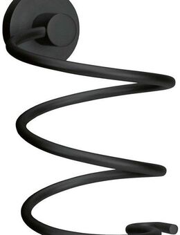 Kleine Wolke Haartrocknerhalter Apollo Nero, (Aluminium, zum Kleben oder Bohren)