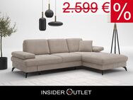 Kleines Ecksofa 247x171cm Beige Schlaffunktion PUR-Schaum Skandi - Köln