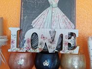 %%....Blumiger Deko Holz Schriftzug Aufsteller LOVE Shabby Deko - Rheinbach