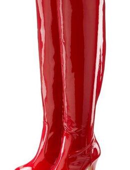 LASCANA Belle Affaire High-Heel-Stiefelette mit Plateau, Overkneestiefel in erotischer Lack-Optik