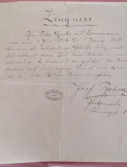 Zeugnis für 7 Monate Praktikum 1926/27 - Mechernich