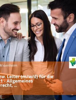 Leiterin bzw. Leiter (m/w/d) für die Gruppe 521 - Allgemeines Ausländerrecht, Aufenthaltserteilung Vollzeit / Teilzeit - Rosenheim