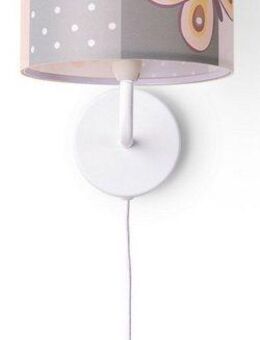 Paco Home Wandleuchte Cosmo 220, ohne Leuchtmittel, Lampe Kinderzimmer Stecker âˆ…18cm Schmetterling Kabel 3m E14