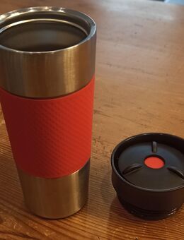 Thermo Kaffee Kanne - silber / rot - 450ml - München