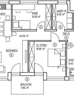 gemütliche 3-Zimmer-Wohnung inkl. Einbauküche in zentraler Lage in Homburg ab SOFORT zu vermieten! - Homburg
