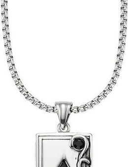 Bruno Banani Kette mit Anhänger Schmuck Geschenk Venezianerkette Karte Pik-Ass, B4118N/20/00/55, mit Glasstein