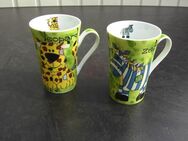 Leopard + Zebra Becher Nana Porzellan Mugs 2 Tassen zus. 5,- - Flensburg