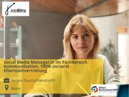 Social Media Manager:in im Fachbereich Kommunikation, 100% (m/w/d) - Elternzeitvertretung - Bonn