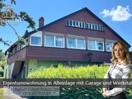 Eigentumswohnung im Schweizer Haus in Alleinlage mit atemberaubenden Ausblick, Garage und Werkstatt - Idar-Oberstein