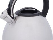 RESTO Kitchenware Wasserkessel Lyra, Flötenkessel 2,7 l mit wärmespeicherndem Boden im Geschenkkarton, Edelstahl (1-tlg), mit ergonomischem, wärmeableitenden Bakelit-Griff