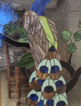 Handgefertigtes Tiffanyglas mit Pfauenmotiv zu verkaufen - Offenburg