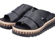 Rieker Pantolette, Keilabsatz, Sommerschuh, Schlappen mit Juteumrahmung
