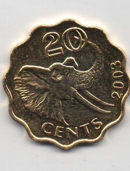 Münze Swaziland 20 Cent 2003 - Datteln
