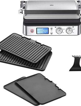 Braun Kontaktgrill MultiGrill 9 CG 9043 - 3 Kochpositionen, bis 250°C, 16 Burger Patties, 2000 W, Spülmaschinenfeste Platten + individuell temperierbar