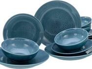 CreaTable Tafelservice Geschirr-Set Reactive Nostalgic (12-tlg), 4 Personen, Steinzeug, Service, jedes Stück ist ein Unikat, 12 Teile, für 4 Personen