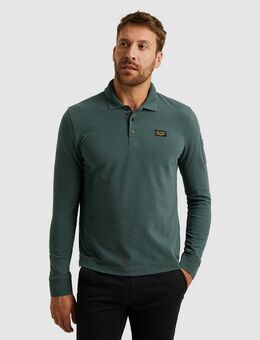 PME LEGEND Langarm-Poloshirt mit Logo Stickerei