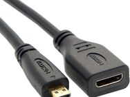 Mini HDMI 1.4 Buchse auf Micro HDMI 1.4 Stecker, Adapter Typ C, schwarz - 10cm lang - Fürth